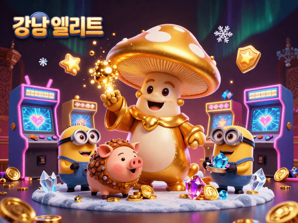 강남 엘리트 하이퍼블릭 가라오케에서 소규모 친목 모임을 즐기는 장면을 담은 일러스트입니다.