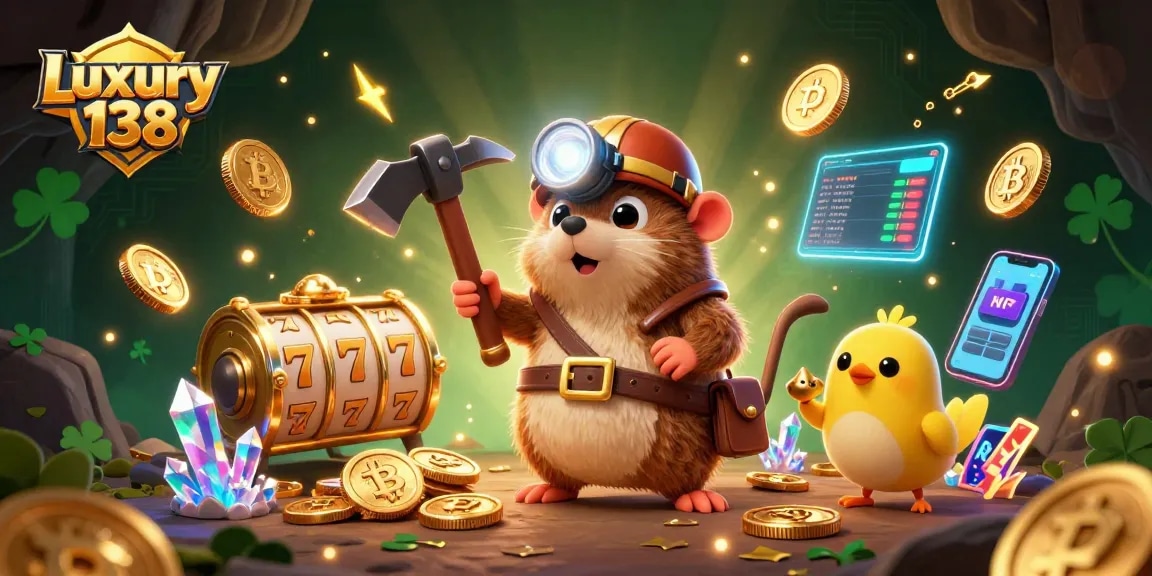 Engage in thrilling wins with Luxury 138 as a mole discovers treasures in a casino cave.