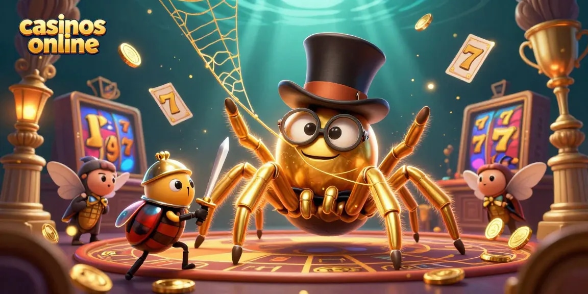 Juega en los mejores casinos online y descubre cómo una tarántula dorada teje hilos de fortuna.