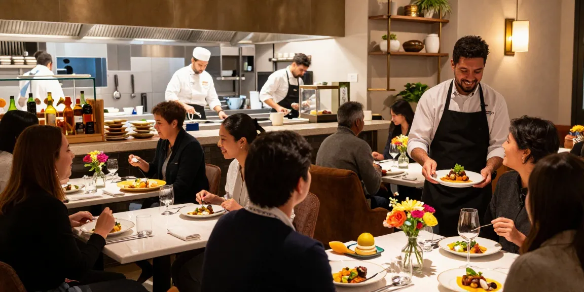 Sydn303 Slot players enjoying modern dining at TrestleOnTenth, vibrant atmosphere with plated cuisine.