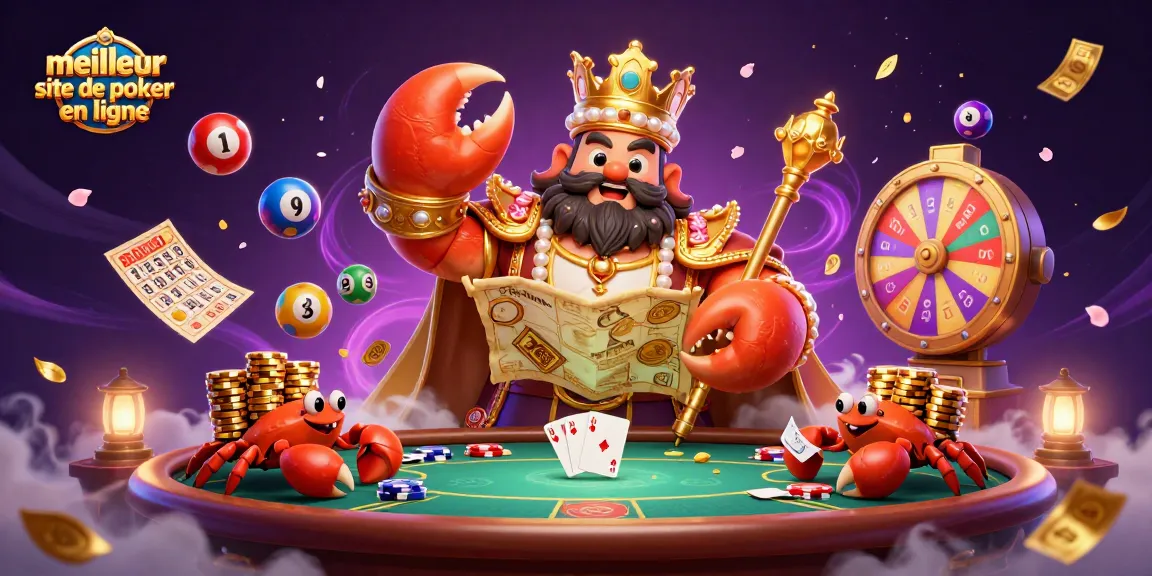 Découvrez le meilleur site de poker en ligne avec une illustration vibrante et dynamique de jeux de poker.