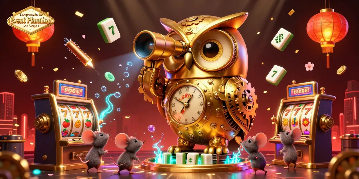 Engage in Corporate Event Planning Las Vegas with a dynamic illustration showcasing vibrant casino elements and characters.