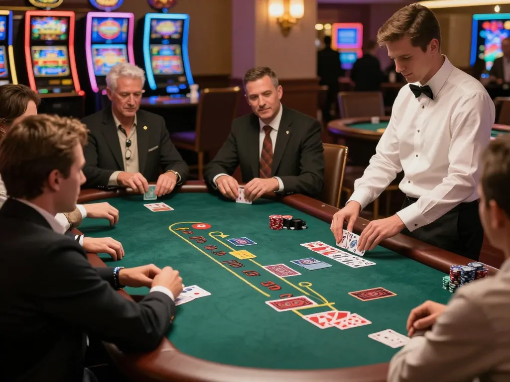 Players at win678 enjoying an exciting game of blackjack in a luxurious casino atmosphere.