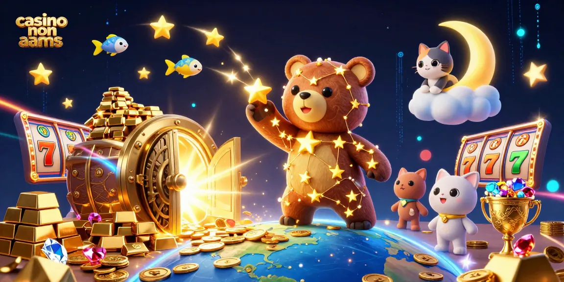 Gioca nei casino non AAMS con questa scena 3D ricca di premi e atmosfere magiche tra stelle e gioielli.