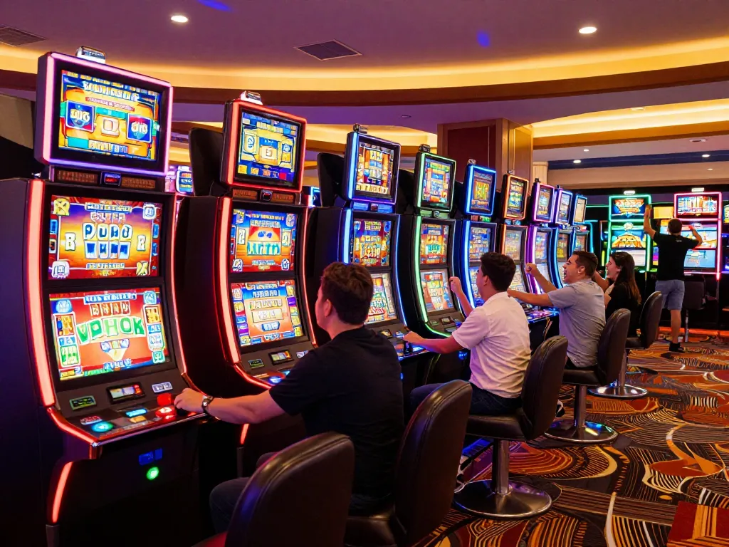 Bong88 players enjoying dynamic slot machine gaming experience with vivid displays and exciting gameplay.