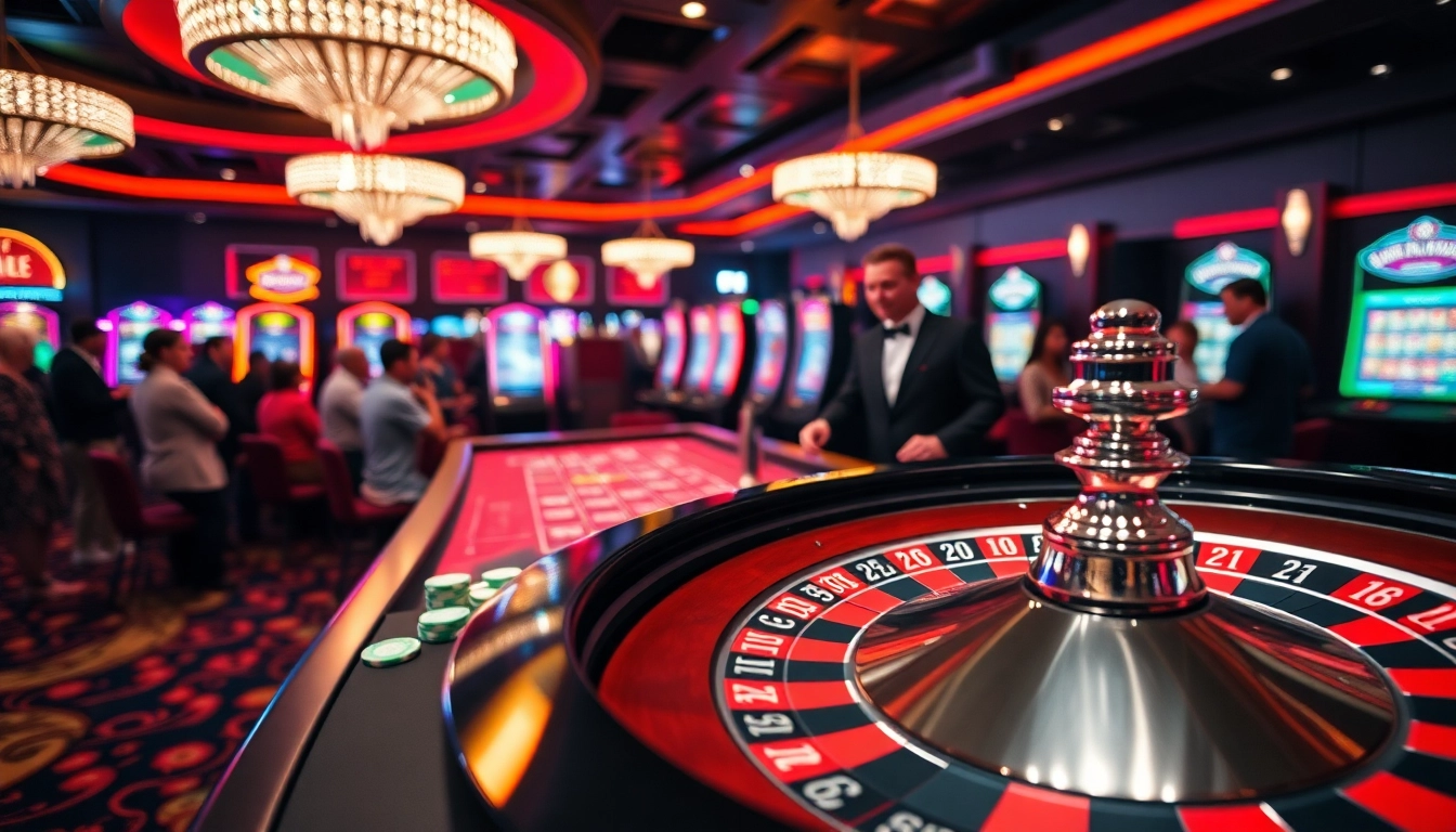 Experience the excitement of Non Uk Casino with a lively roulette table scene full of vibrant colors.