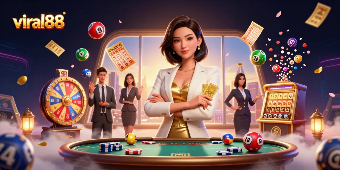 Engage with the vibrant world of viral88 casino, showcasing a dynamic scene of a powerful Asian woman in a glamorous setting.