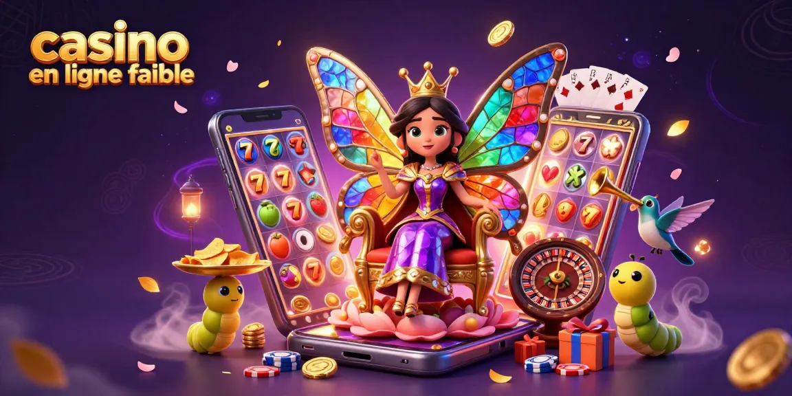 Jouez à des jeux captivants sur un casino en ligne fiable avec des éléments de machines à sous scintillants et une reine des papillons magique.