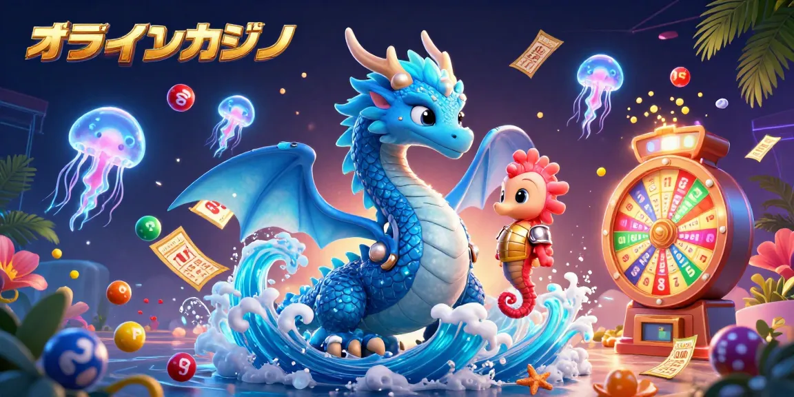 オンラインカジノで多種多様なゲームを楽しむシーン、幻想的なキャラクターが描かれています。