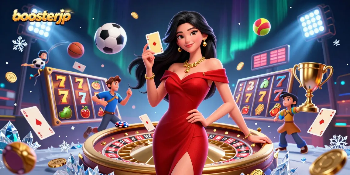 Boost your wins with boosterjp at the golden roulette table featuring vibrant gaming elements.