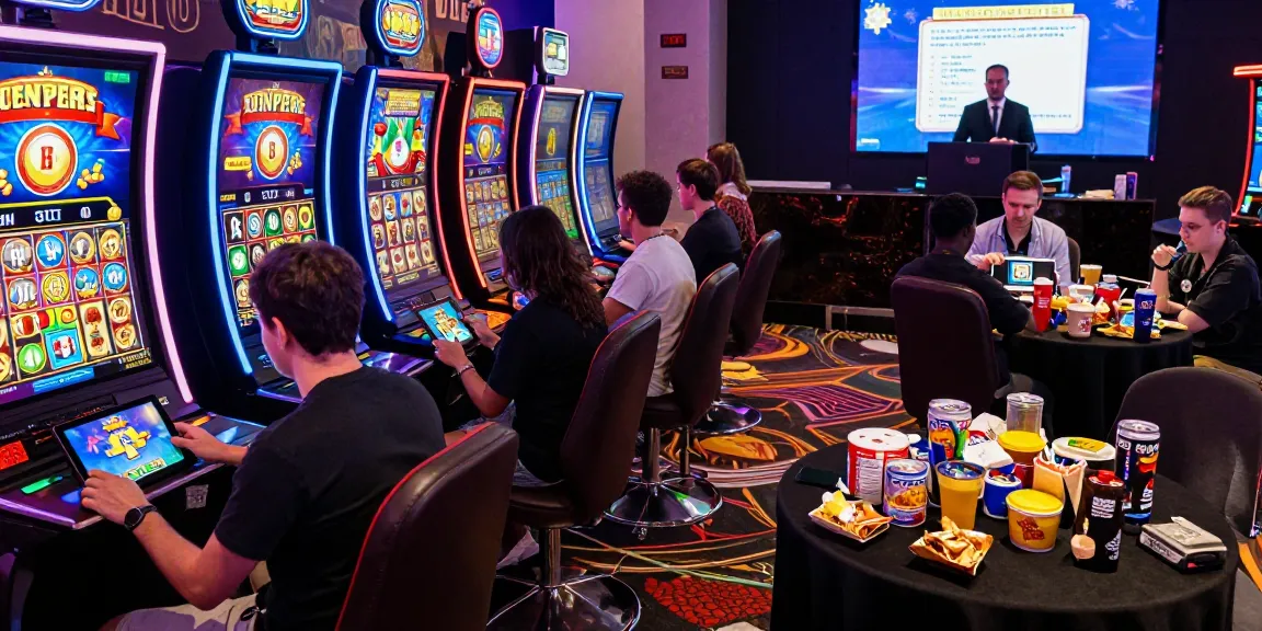 Engaging players enjoying slot depo 5000 games in a vibrant online casino atmosphere, showcasing excitement and community.
