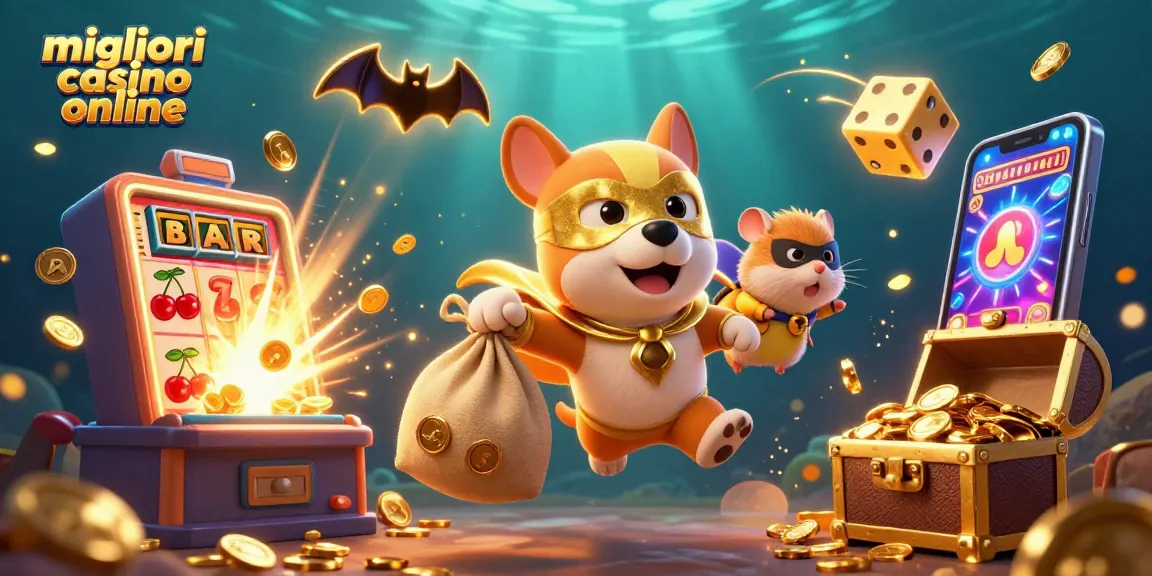 Gioca e vinci con i migliori casino online in un'illustrazione 3D vibrante e ricca di dettagli.