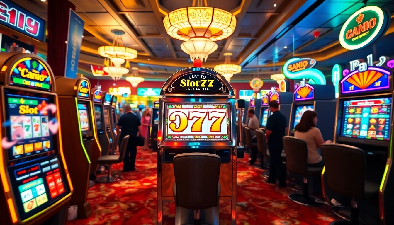 Menangkan jackpot di slot777 dengan mesin slot yang berkilauan dan pemain yang bersemangat.