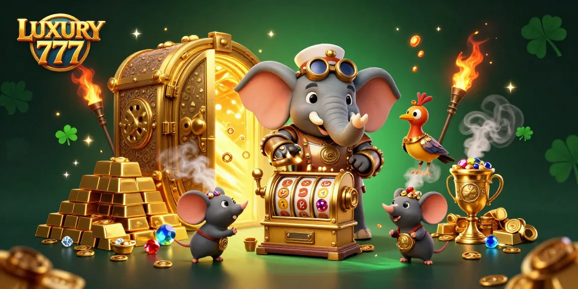 Memenangkan jackpot LUXURY 777 di mesin slot dengan elemen kasinonya yang megah dan meriah.