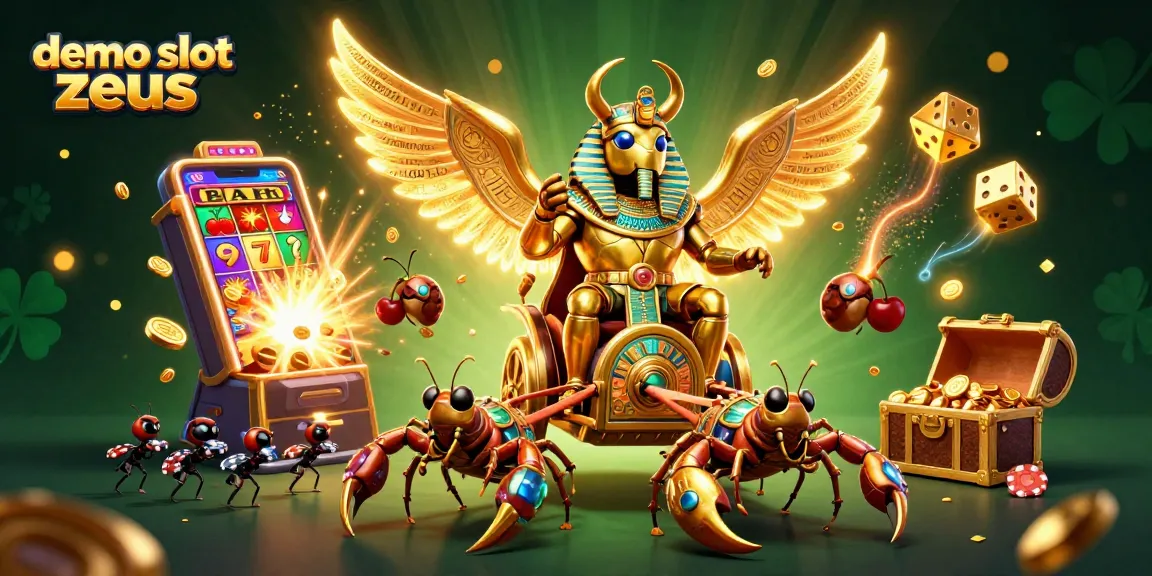 Experience the thrill of demo slot zeus with this vibrant casino-themed illustration.