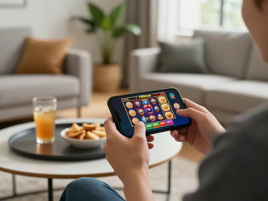 Engaging gameplay on 789club mobile app with vibrant visuals and cozy home setting