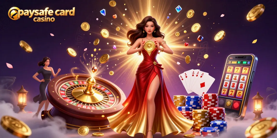 Erleben Sie die Aufregung eines Paysafe Card Casinos mit einer bezaubernden Szene, die eine fesselnde asiatische Frau zeigt, die eine goldene Münze hält.