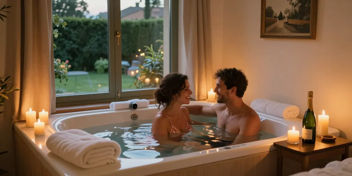 Experience a romantic getaway in Toulouse with a cozy love room featuring a jacuzzi, creating unforgettable moments.