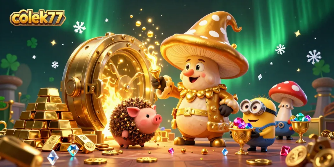 Discover colek77’s enchanting wizard and treasures in this vibrant casino illustration.