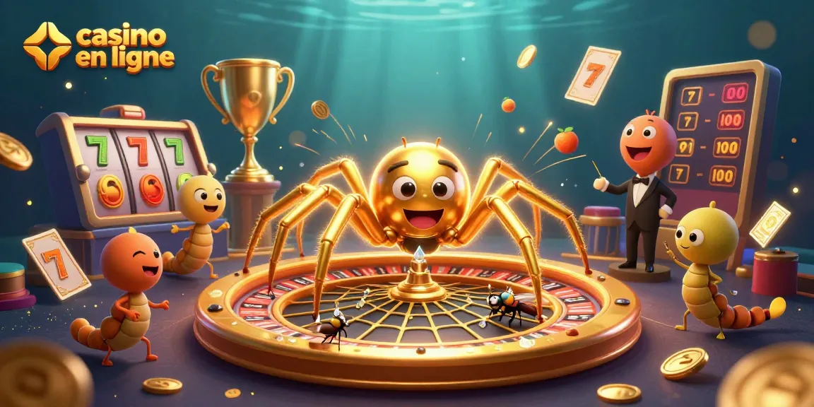Placez vos paris au casino en ligne avec une toile dorée en forme de roulette.