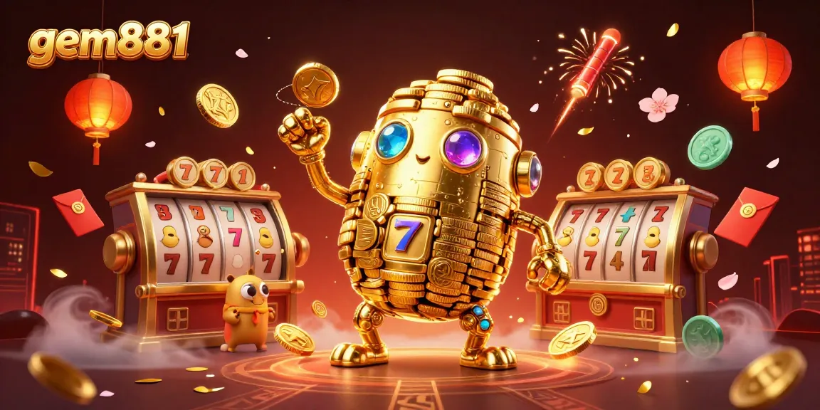 Play exciting slot games with gem881's captivating golden golem and vibrant visuals.