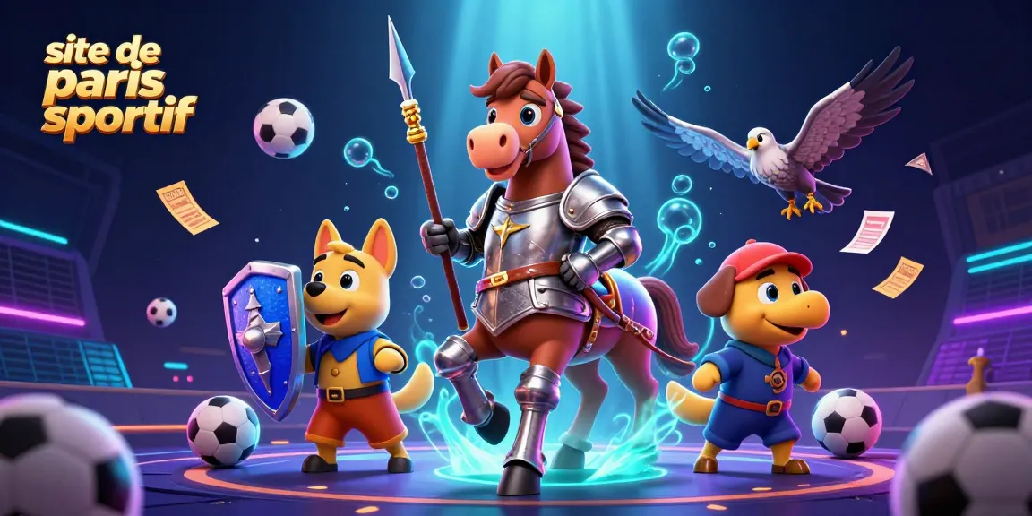 Améliorez vos paris sur le site de paris sportif avec une scène animée de personnages colorés.