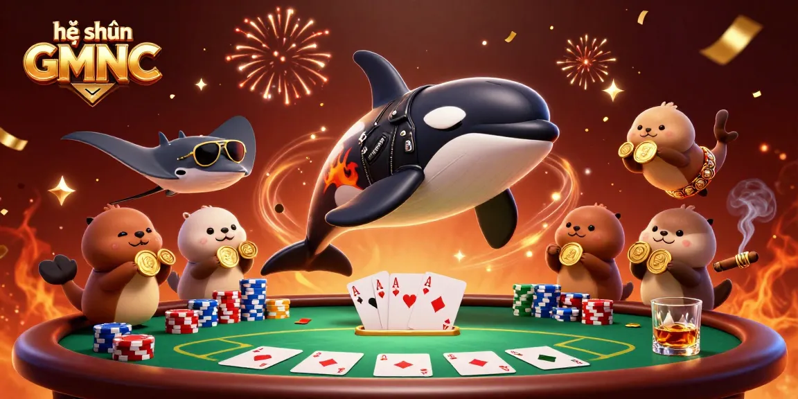 Engage with the exhilarating hệ thống GMNC featuring vibrant characters celebrating at a poker table.