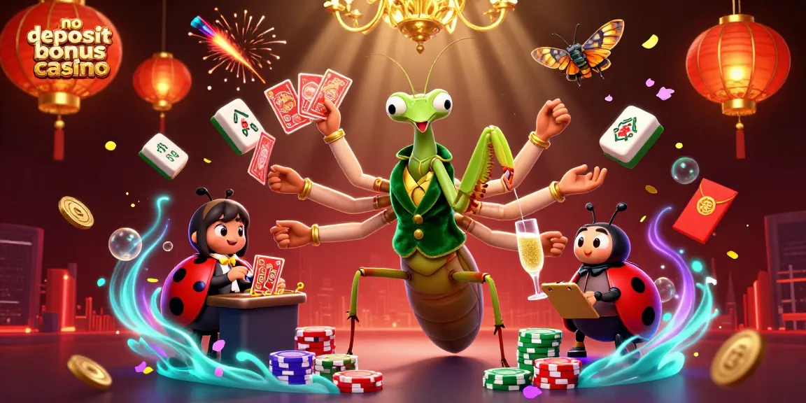 Experience the thrill at no deposit bonus casino with exciting characters and vibrant casino elements.