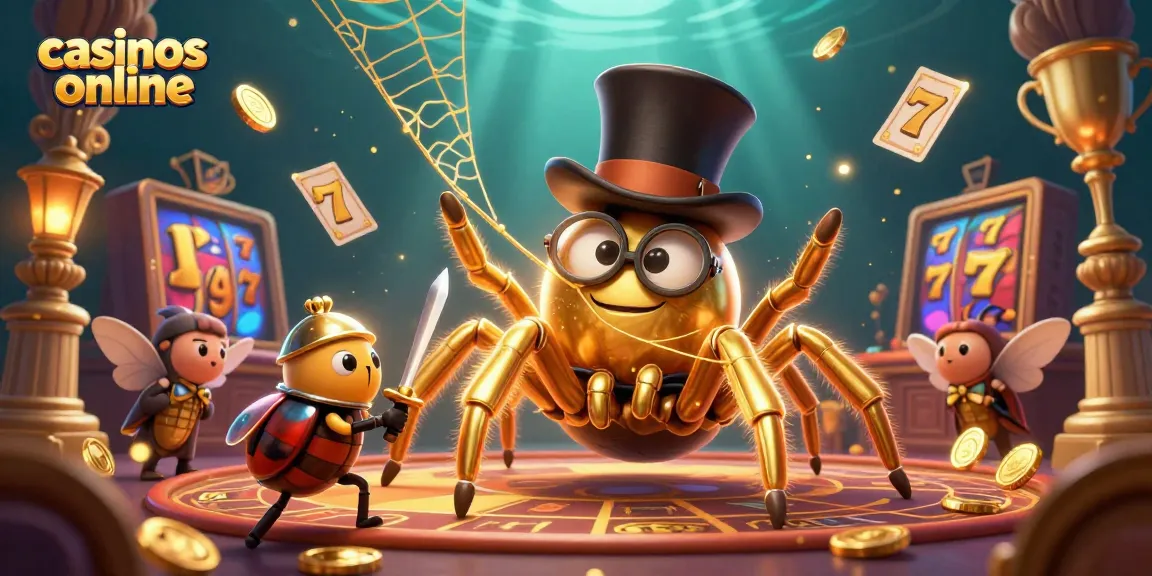 Juega en los mejores casinos online y descubre cómo una tarántula dorada teje hilos de fortuna.
