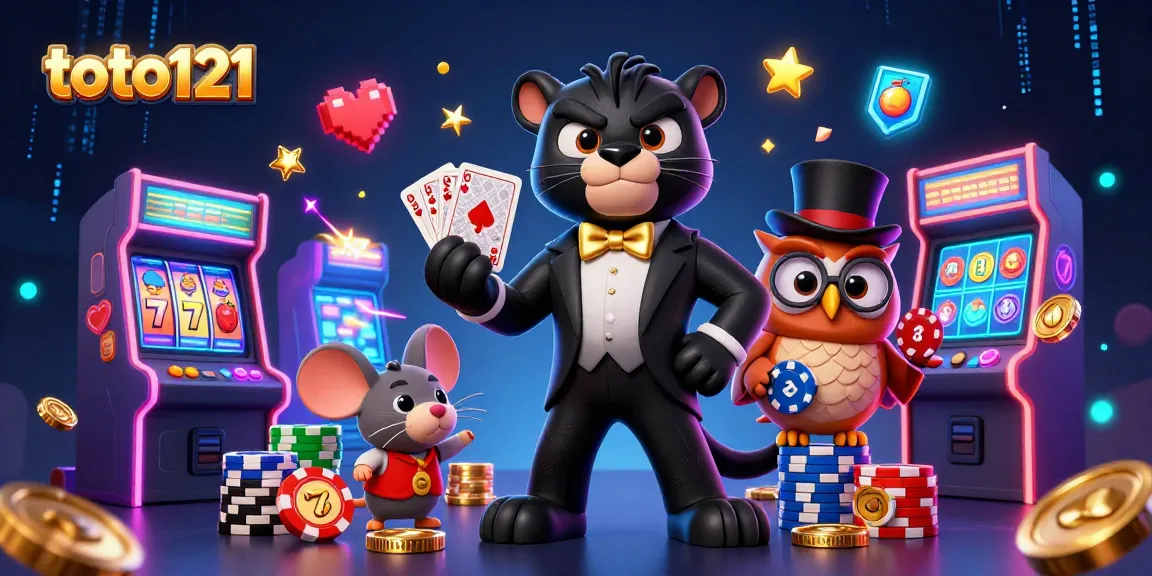 Kartu permainan oleh toto121 dalam ilustrasi 3D kasino yang menawan dan berwarna-warni.