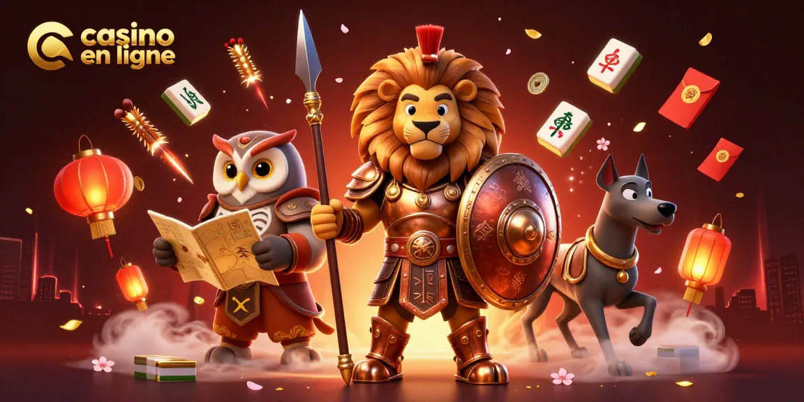 Pariez et gagnez avec des jeux captivants sur casino en ligne, entourés de symboles de chance.