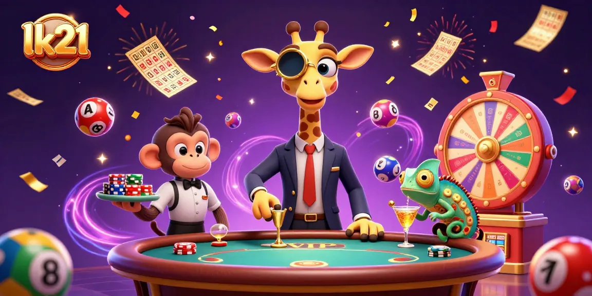 Experience thrilling moments at lk21 with a lavish giraffe dealer, monkey valet, and chameleon bartender.