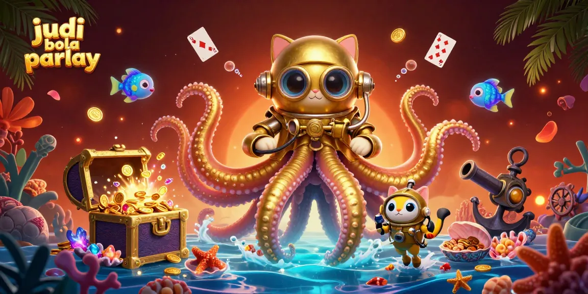Experience thrilling judi bola parlay action in a vibrant sea-themed gambling illustration.