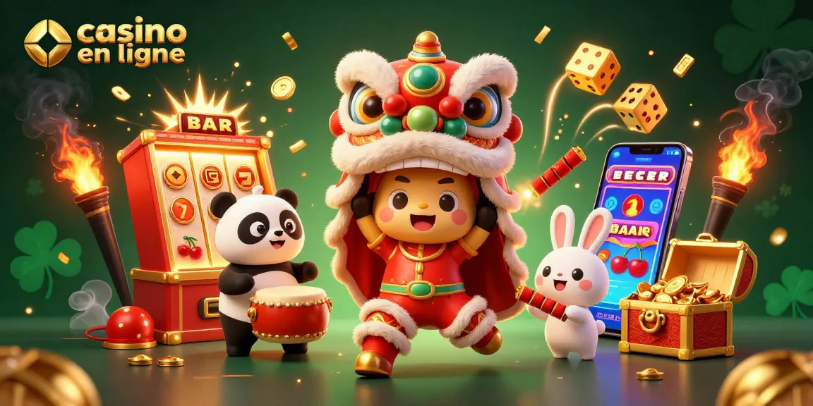 Profitez du monde captivant des jeux de casino en ligne avec des personnages festifs dans une illustration animée.