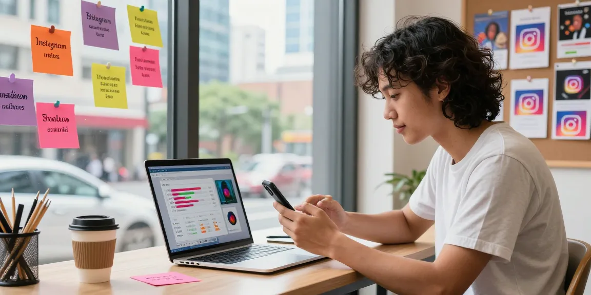 Engaging workspace scene for instagram follower kaufen günstig analysis, showcasing social media metrics on a laptop.