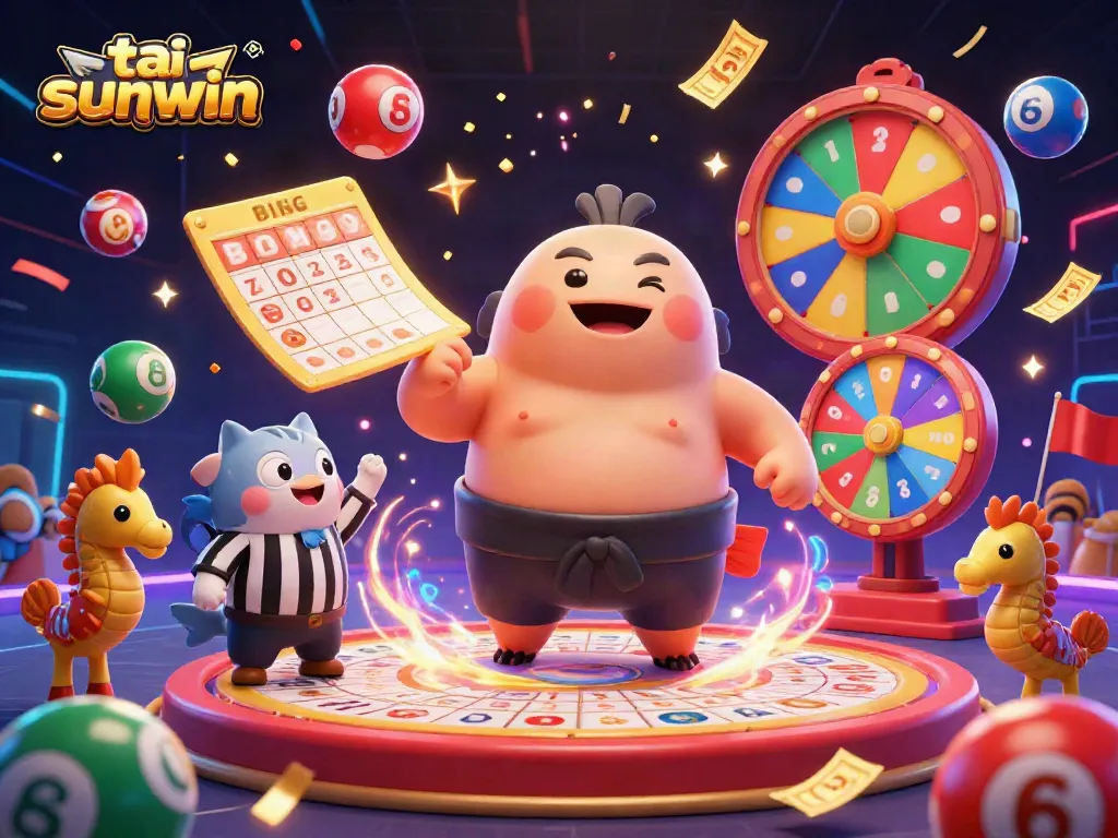 Engage with tai sunwin's dynamic underwater casino scene featuring a fugu and lively game elements.