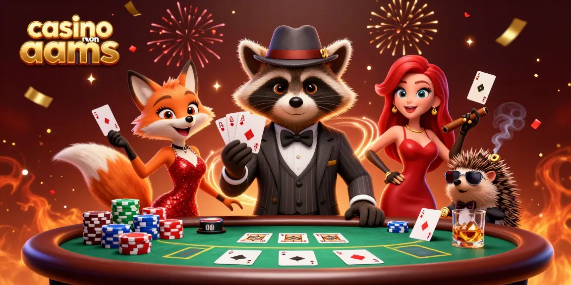 Giocare a casino non AAMS con un procione elegante e compagni festosi.