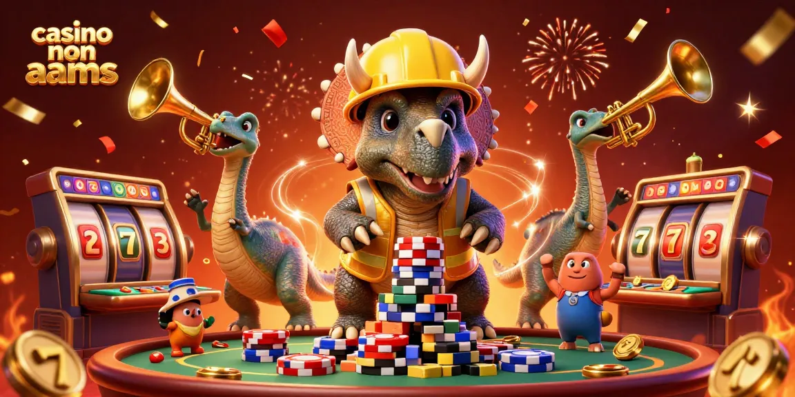 Gioca nei casino non AAMS e scopri un triceratopo che costruisce una piramide di fiches.