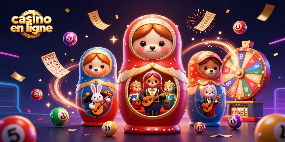 Jouez au casino en ligne avec des ours en peluche, une scène festive avec des lots colorés.