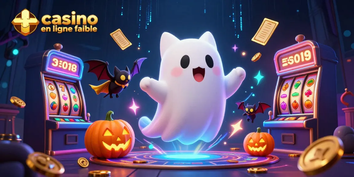 Gagnez au casino en ligne fiable avec un chat fantôme et des éléments de jeu lumineux.