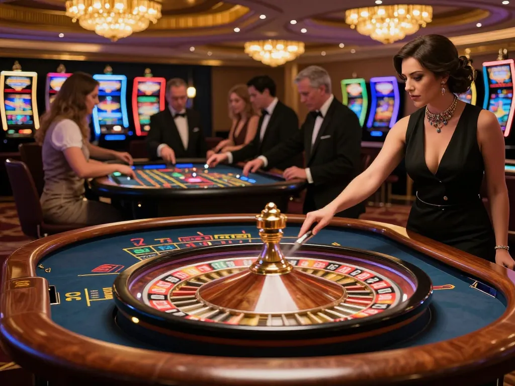 Players enjoy a thrilling roulette experience at TV88 casino under ambient lighting.