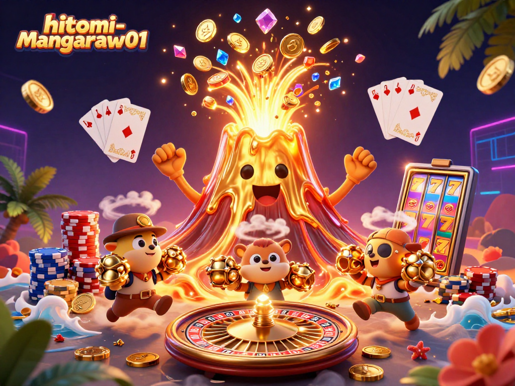 Experience the thrill of winning with hitomi-mangaraw01 showcasing vibrant treasures and gaming action.