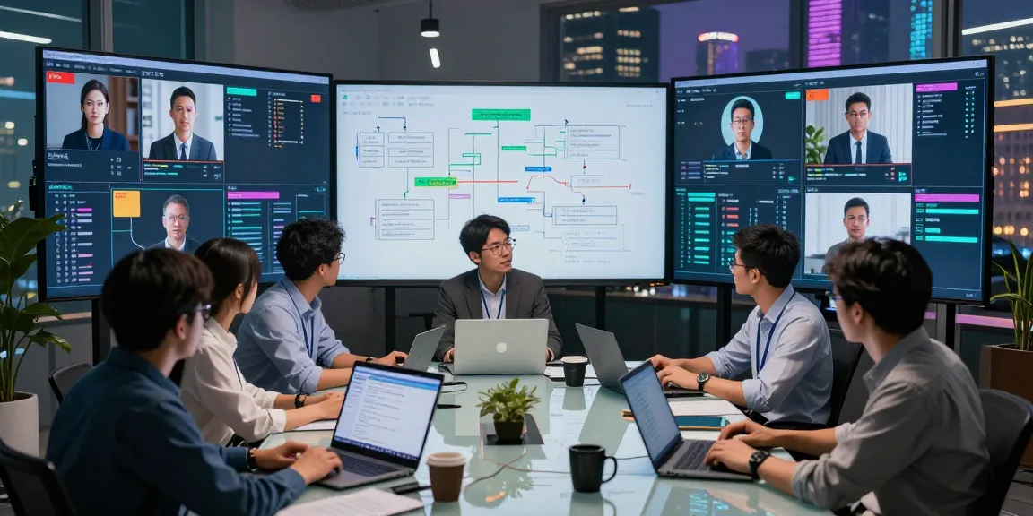 A diverse team analyzing screens to flag AI-generated content using the ai image detector technology in a modern workspace.