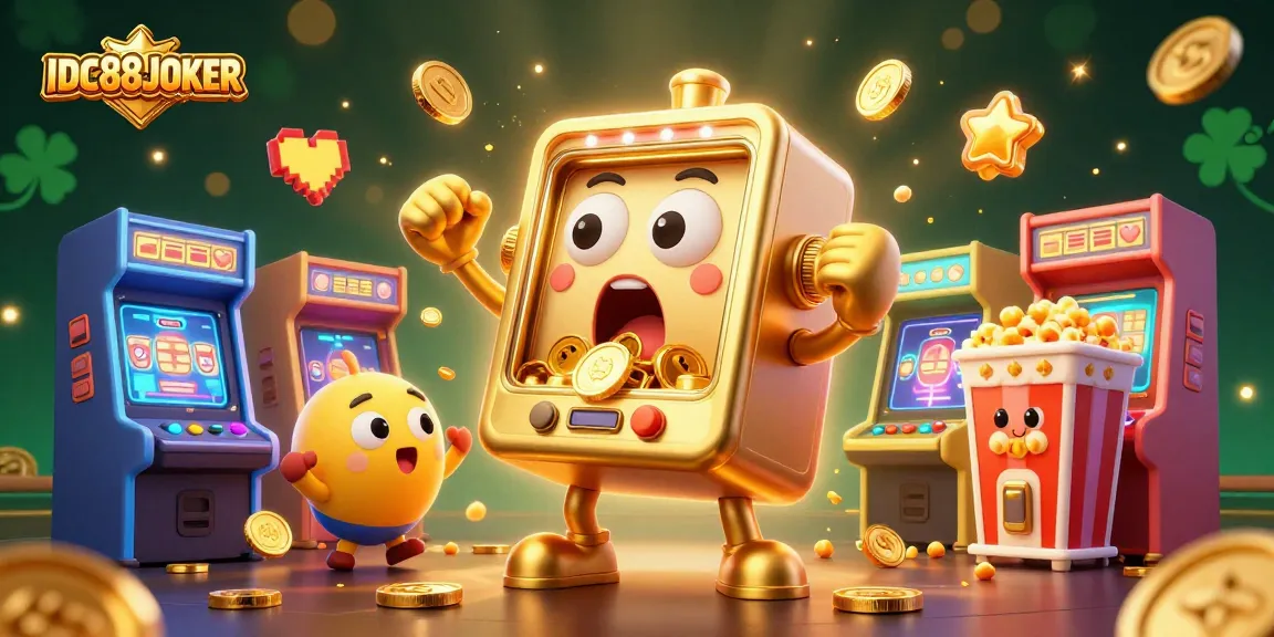Experience thrilling jackpots at IDC88JOKER with vibrant, engaging gambling scene featuring slot machines and energetic game elements.
