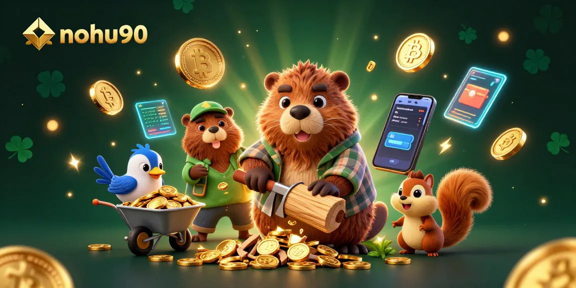 Join the action at nohu90 with a vibrant casino-themed scene, featuring characters celebrating wins.