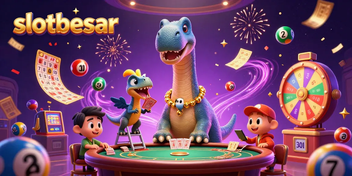 Experience wins at slotbesar with a captivating 3D casino scene featuring dynamic gaming elements.