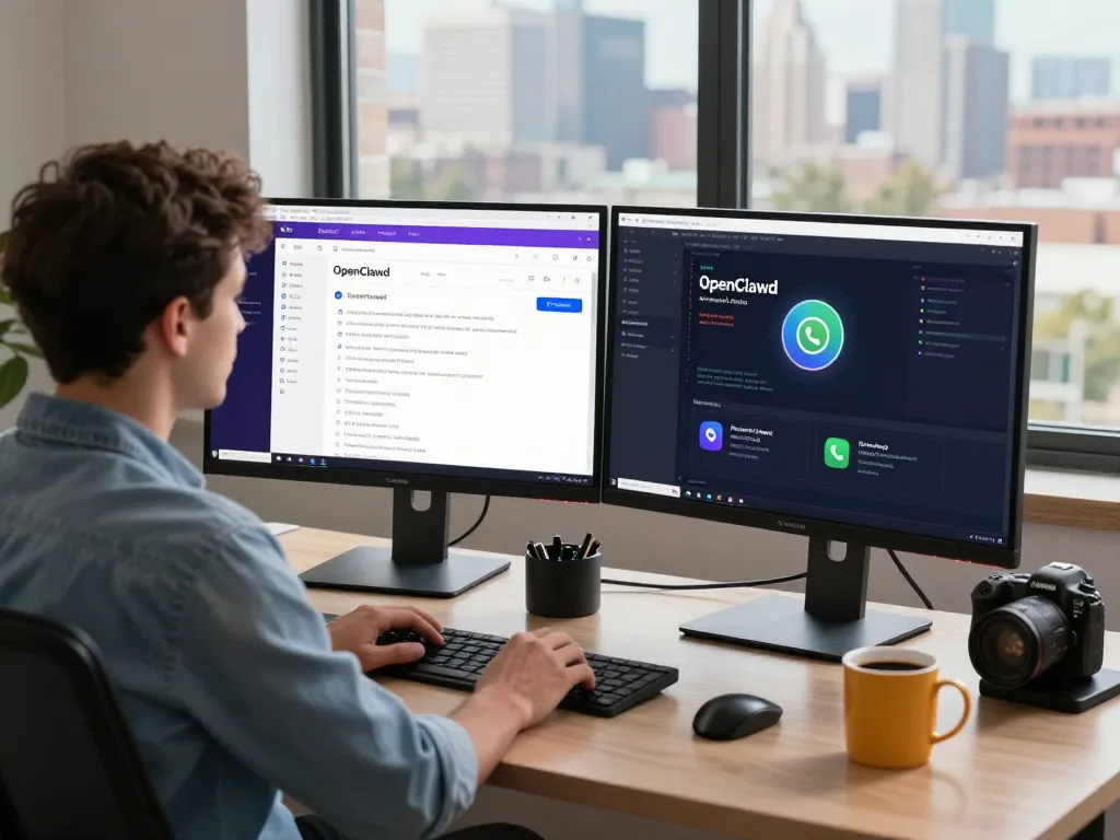 OpenClawd AI assistant enhancing productivity in a modern tech workspace