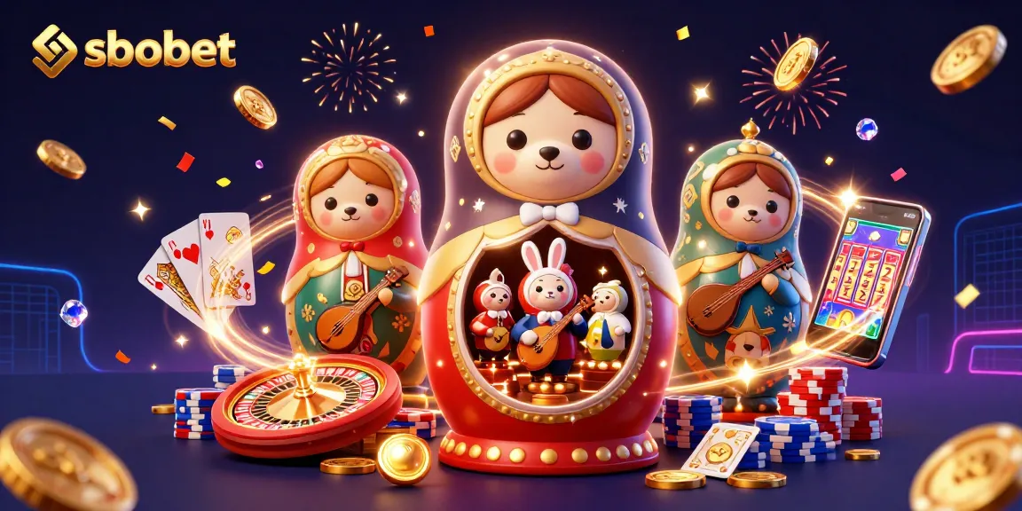 Experience sbobet gaming with charming bears and dazzling casino elements in a vibrant 3D scene.