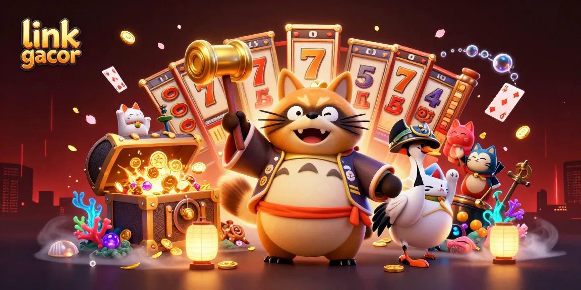 Engage with link gacor for exciting slot games among colorful characters and vibrant casino elements.