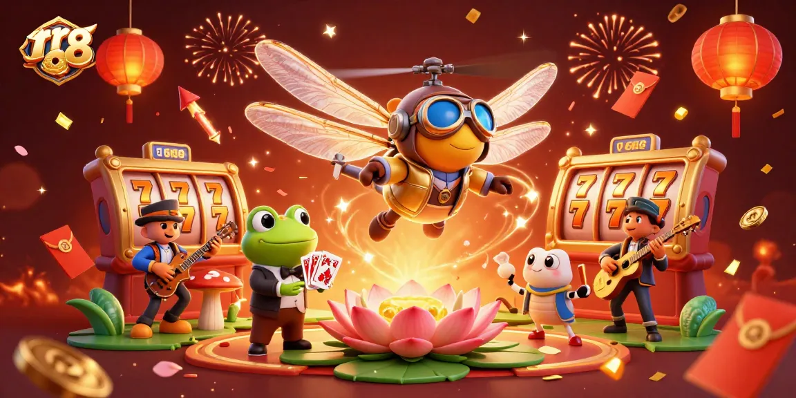 Experience the excitement of rr 88 with a lively casino scene featuring unique characters and dynamic gaming elements.